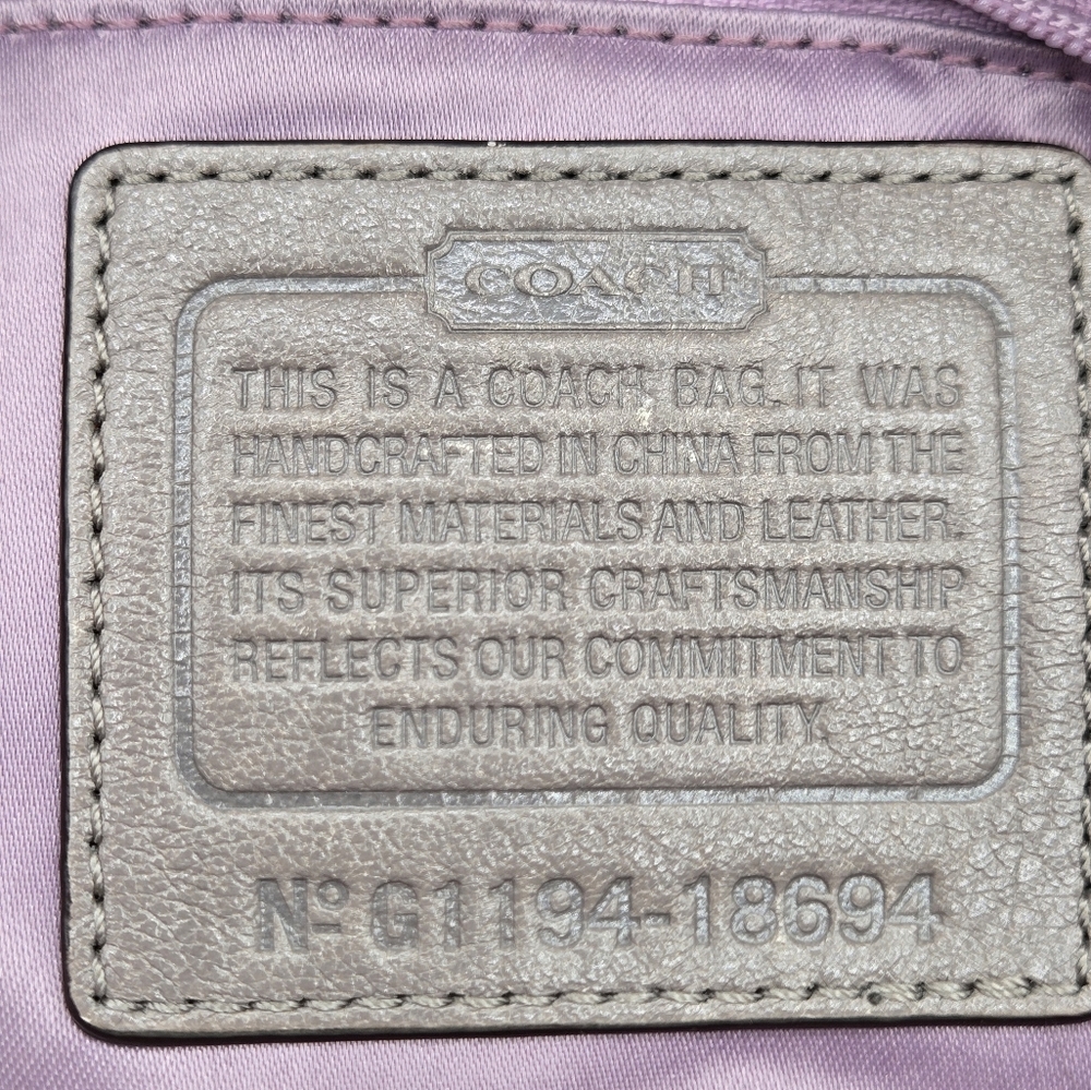 COACH Chelsea East West Beige Shimmer Patent Leather Shoulder Tote Bag - Picture 13 of 15